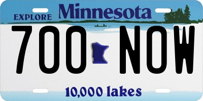 MN license plate 700NOW