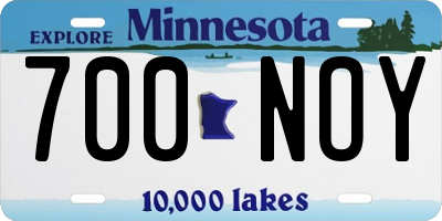 MN license plate 700NOY