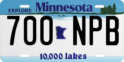 MN license plate 700NPB