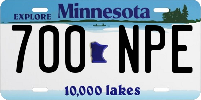 MN license plate 700NPE