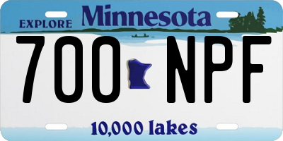 MN license plate 700NPF