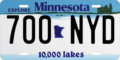 MN license plate 700NYD