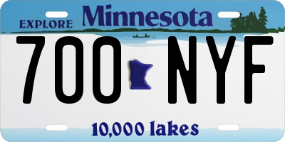 MN license plate 700NYF