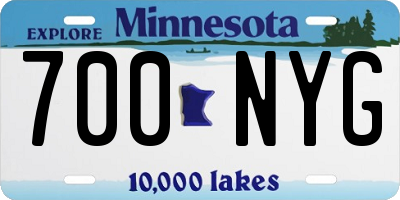 MN license plate 700NYG
