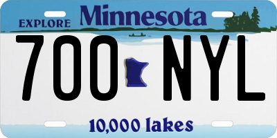 MN license plate 700NYL