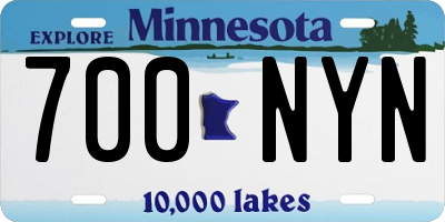 MN license plate 700NYN