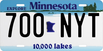 MN license plate 700NYT