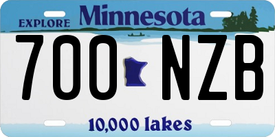 MN license plate 700NZB