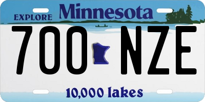 MN license plate 700NZE