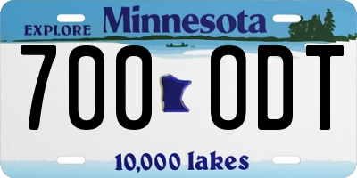 MN license plate 700ODT