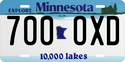 MN license plate 700OXD