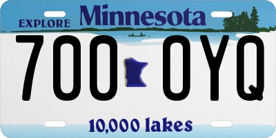 MN license plate 700OYQ