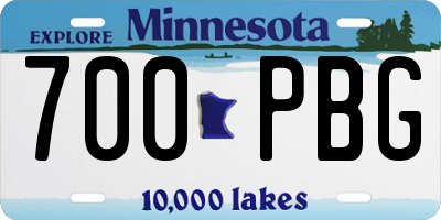 MN license plate 700PBG