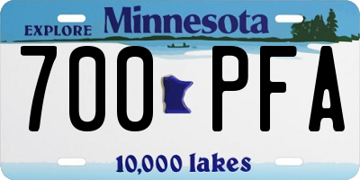 MN license plate 700PFA