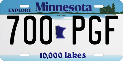 MN license plate 700PGF