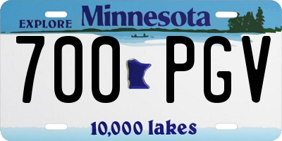 MN license plate 700PGV