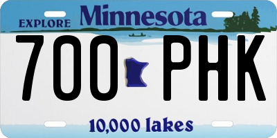 MN license plate 700PHK