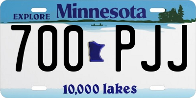 MN license plate 700PJJ