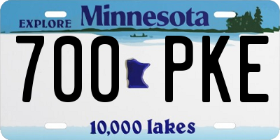 MN license plate 700PKE