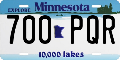 MN license plate 700PQR