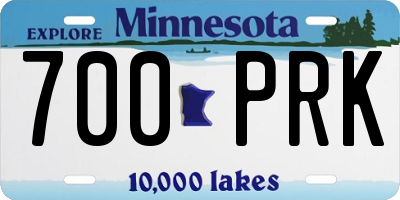 MN license plate 700PRK