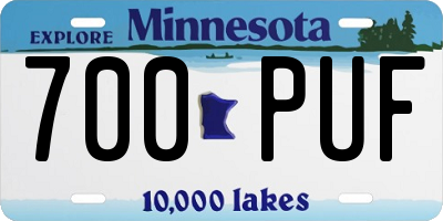 MN license plate 700PUF