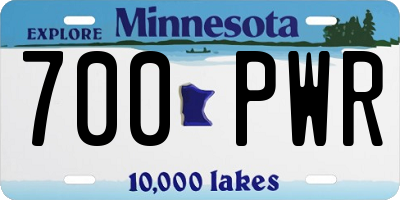 MN license plate 700PWR