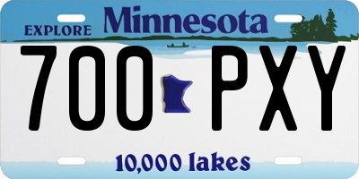 MN license plate 700PXY
