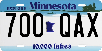 MN license plate 700QAX