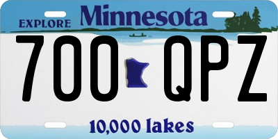 MN license plate 700QPZ