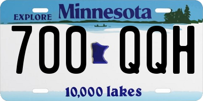 MN license plate 700QQH