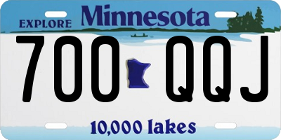 MN license plate 700QQJ