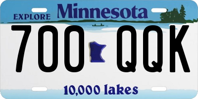 MN license plate 700QQK