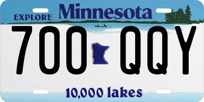 MN license plate 700QQY