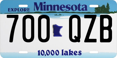 MN license plate 700QZB