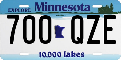 MN license plate 700QZE