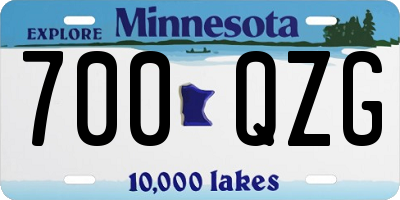 MN license plate 700QZG