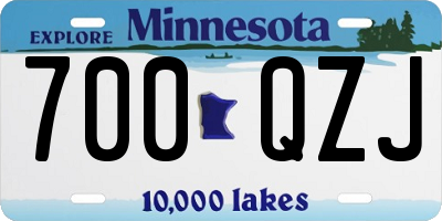 MN license plate 700QZJ
