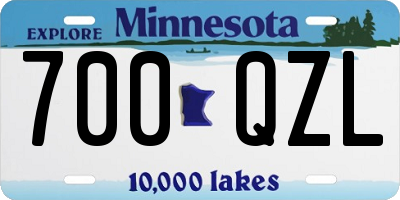 MN license plate 700QZL
