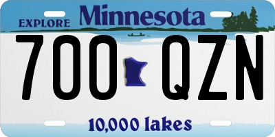 MN license plate 700QZN