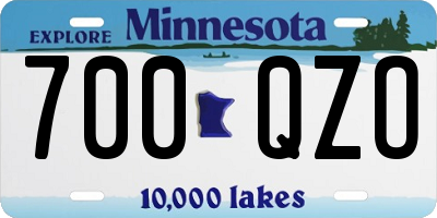 MN license plate 700QZO