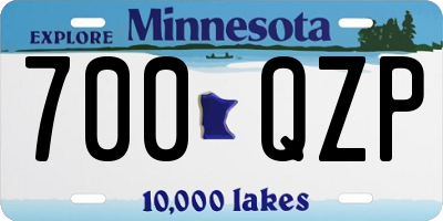MN license plate 700QZP
