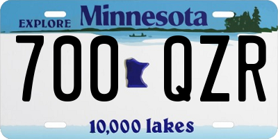 MN license plate 700QZR