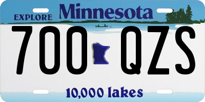 MN license plate 700QZS
