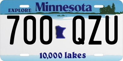 MN license plate 700QZU