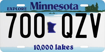 MN license plate 700QZV