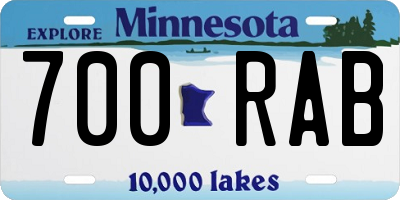MN license plate 700RAB