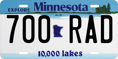 MN license plate 700RAD
