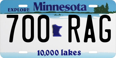 MN license plate 700RAG