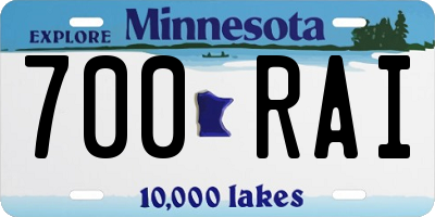 MN license plate 700RAI